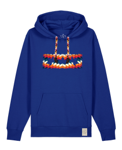 bio-unisex-medium fit-hoodie-t(h)ree leafes drift 4-stsu177-kornblume-rote kordel-front
