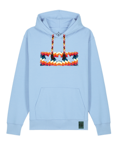 bio-unisex-medium fit-hoodie-t(h)ree leafes drift 4-stsu177-lagune-rote kordel-front