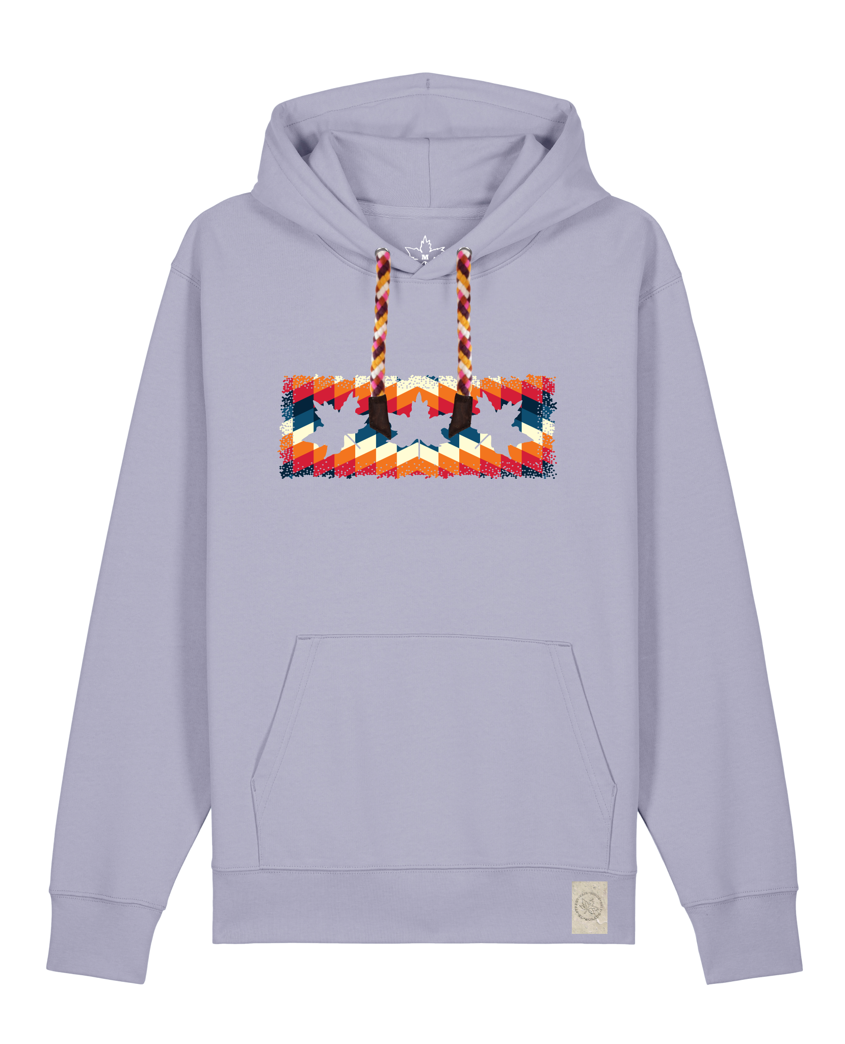 bio-unisex-medium fit-hoodie-t(h)ree leafes drift 4-stsu177-lavender-rote kordel-front