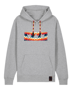 bio-unisex-medium fit-hoodie-t(h)ree leafes drift 4-stsu177-mausgrau-rote kordel-front