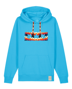bio-unisex-medium fit-hoodie-t(h)ree leafes drift 4-stsu177-wasserblau-rote kordel-front