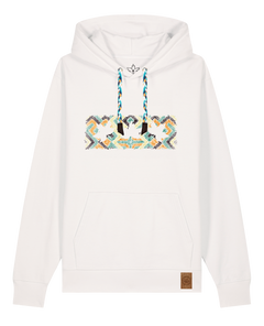 bio-unisex-medium fit-hoodie-t(h)ree leafes drift 5-stsu177-bio ei-blaue kordel-front