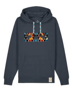 bio-unisex-medium fit-hoodie-t(h)ree leafes drift 6-stsu177-blaubeernacht-blaue kordel-front