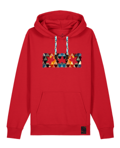 bio-unisex-medium fit-hoodie-t(h)ree leafes drift 6-stsu177-erdbeere-blaue kordel-front