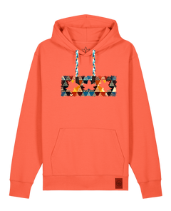 bio-unisex-medium fit-hoodie-t(h)ree leafes drift 6-stsu177-mandarine-blaue kordel-front