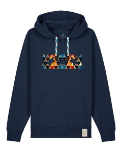 bio-unisex-medium fit-hoodie-t(h)ree leafes drift 6-stsu177-marine-blaue kordel-front