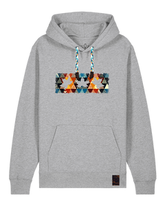 bio-unisex-medium fit-hoodie-t(h)ree leafes drift 6-stsu177-mausgrau-blaue kordel-front