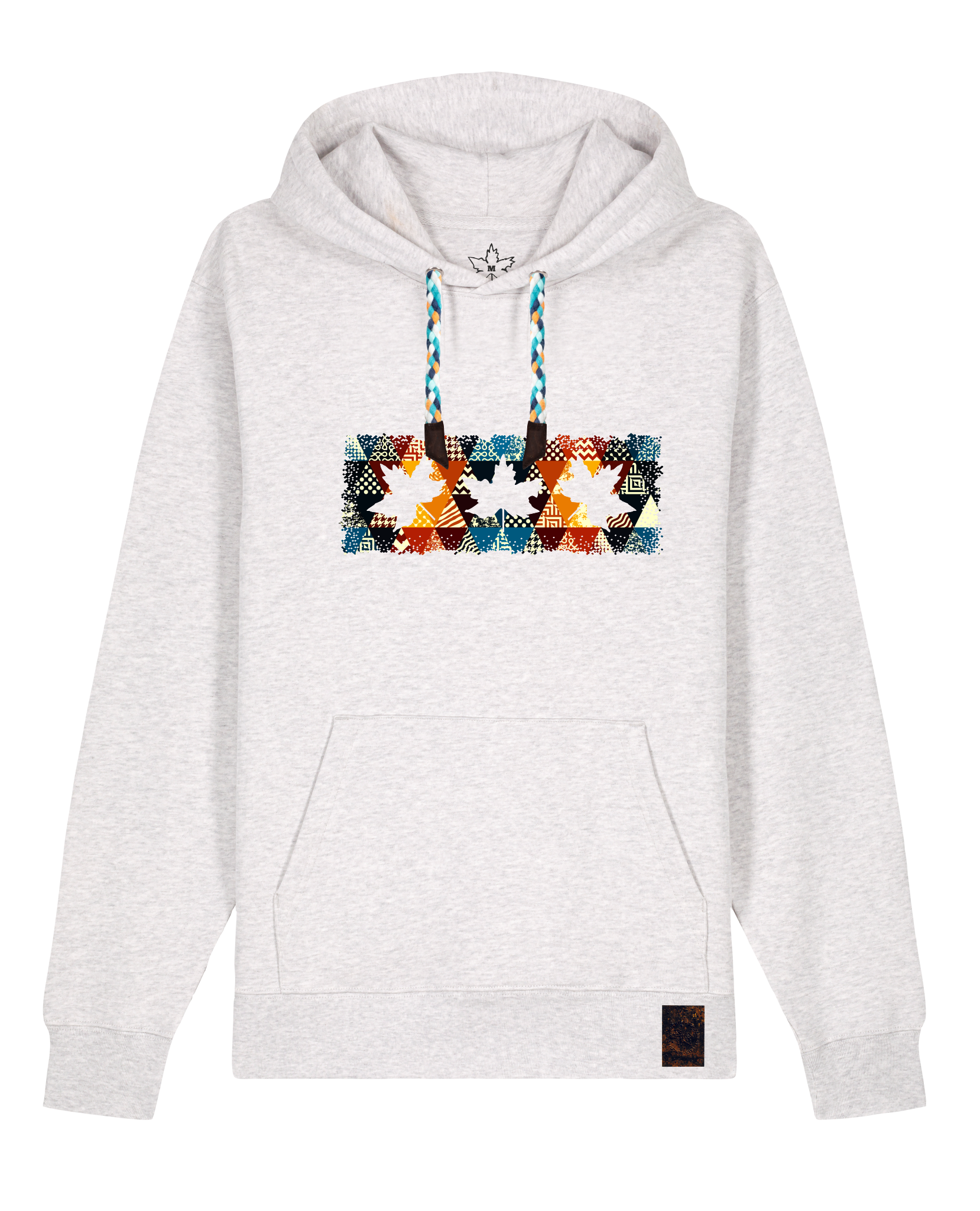 bio-unisex-medium fit-hoodie-t(h)ree leafes drift 6-stsu177-rennmaus-blaue kordel-front