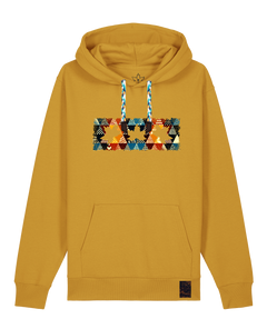 bio-unisex-medium fit-hoodie-t(h)ree leafes drift 6-stsu177-senf-blaue kordel-front