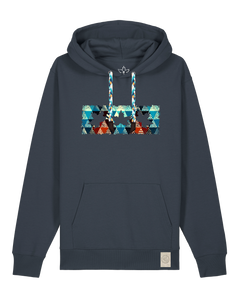 bio-unisex-medium fit-hoodie-t(h)ree leafes drift 7-stsu177-blaubeernacht-blaue kordel-front
