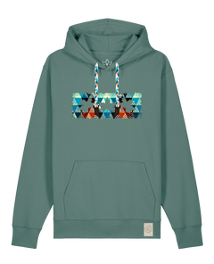 bio-unisex-medium fit-hoodie-t(h)ree leafes drift 7-stsu177-blautanne-blaue kordel-front