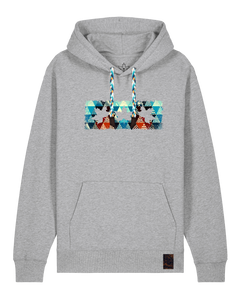 bio-unisex-medium fit-hoodie-t(h)ree leafes drift 7-stsu177-mausgrau-blaue kordel-front