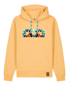 bio-unisex-medium fit-hoodie-t(h)ree leafes drift 7-stsu177-senfkorn-blaue kordel-front