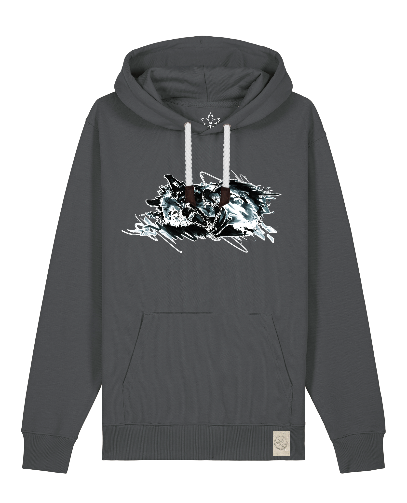 bio-unisex-medium fit-hoodie-turf master-stsu177-eisen-weiße kordel-front