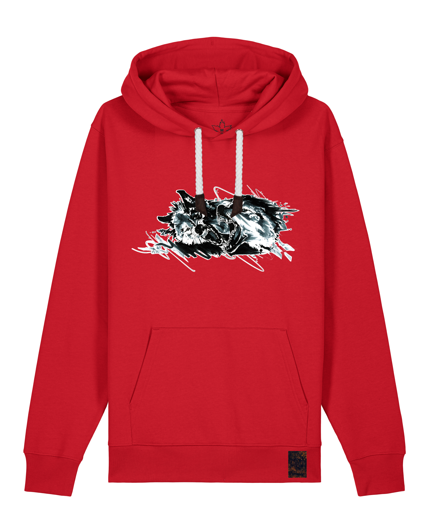 bio-unisex-medium fit-hoodie-turf master-stsu177-erdbeere-weiße kordel-front