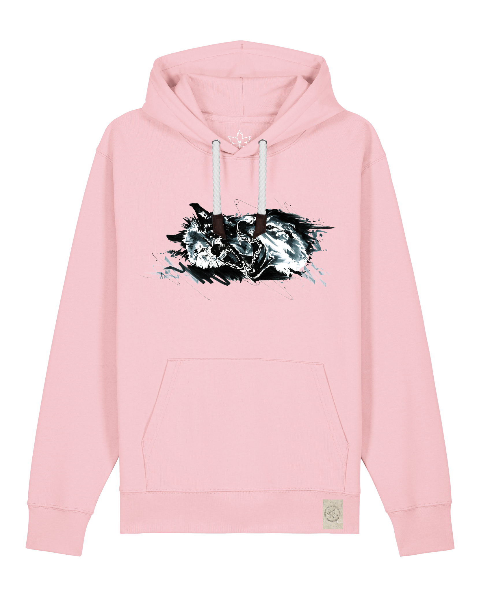 bio-unisex-medium fit-hoodie-turf master-stsu177-flamingo-weiße kordel-front