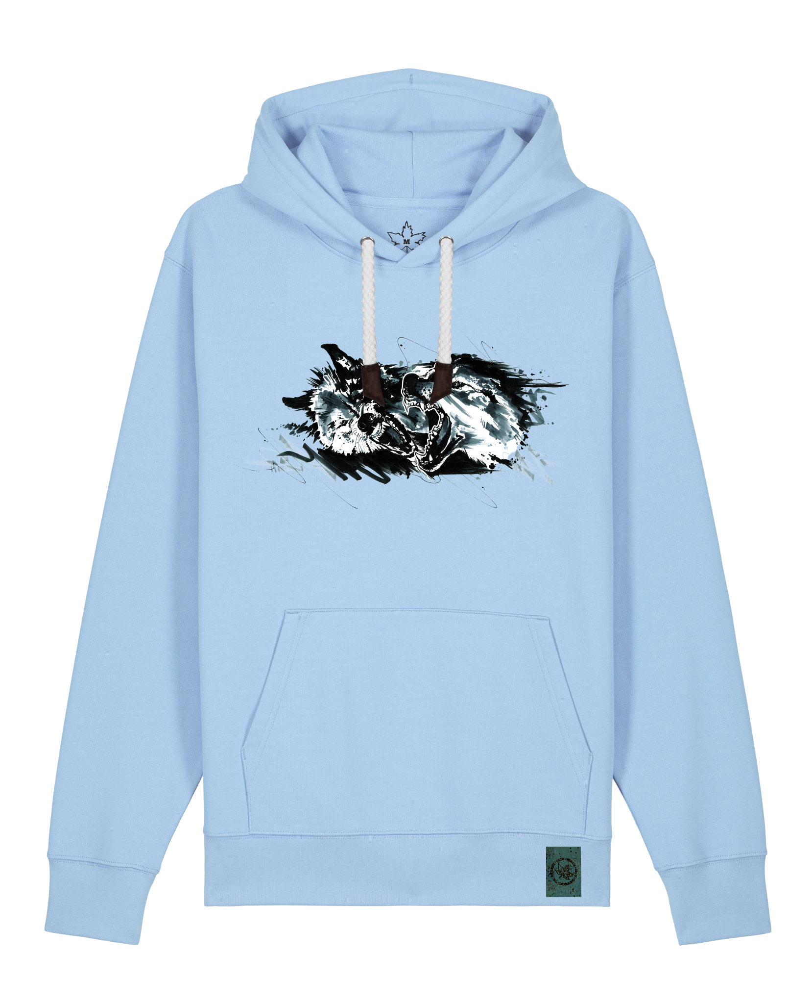 bio-unisex-medium fit-hoodie-turf master-stsu177-lagune-weiße kordel-front