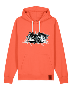 bio-unisex-medium fit-hoodie-turf master-stsu177-mandarine-weiße kordel-front