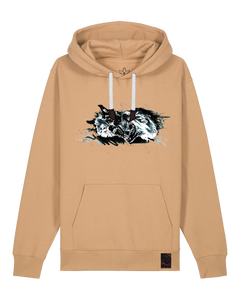 bio-unisex-medium fit-hoodie-turf master-stsu177-meersand-weiße kordel-front
