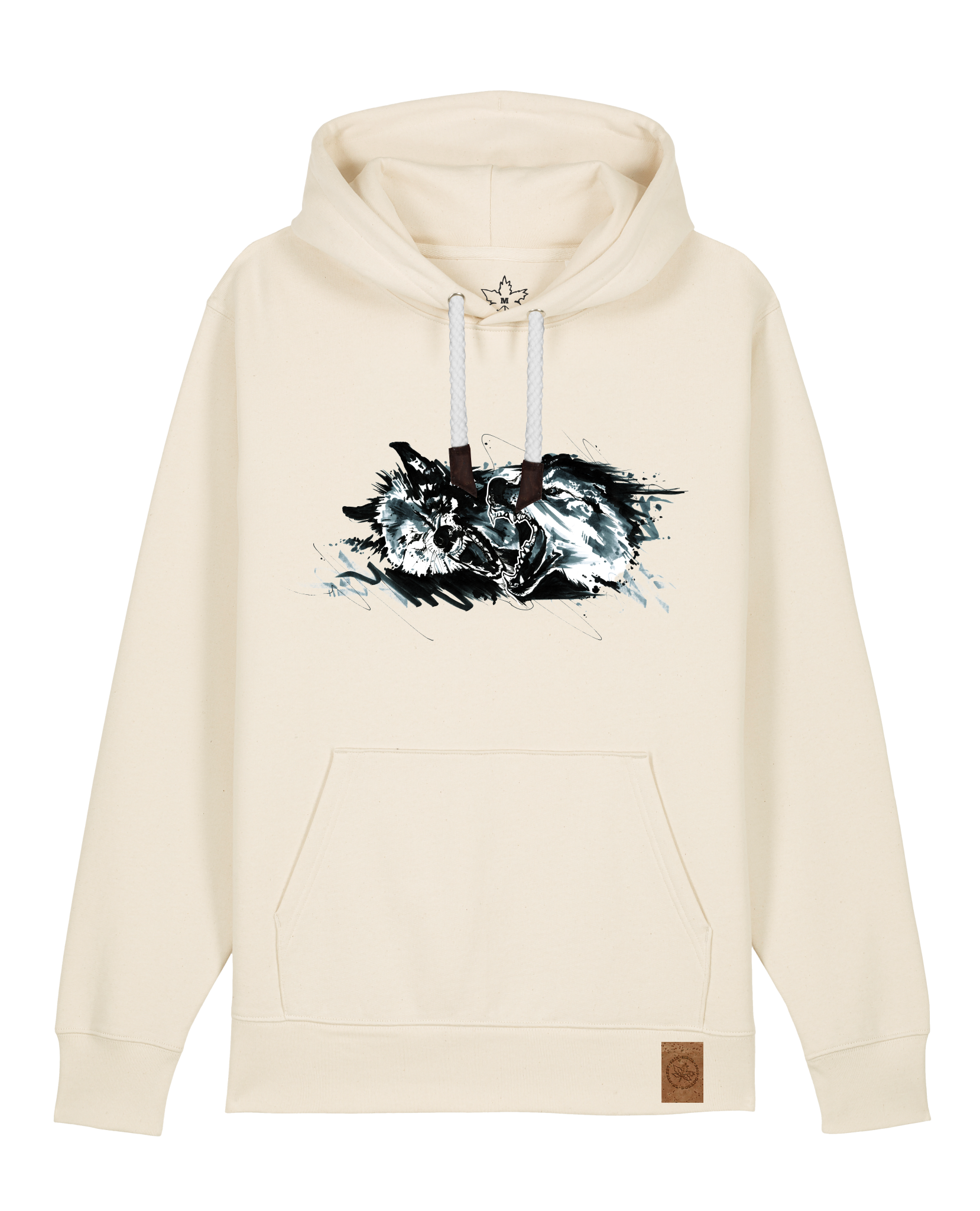 bio-unisex-medium fit-hoodie-turf master-stsu177-natur-weiße kordel-front