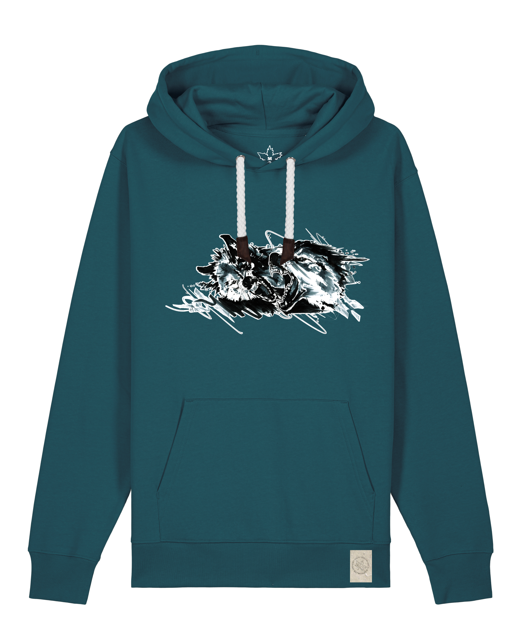 bio-unisex-medium fit-hoodie-turf master-stsu177-nordmanntanne-weiße kordel-front