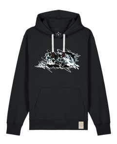 bio-unisex-medium fit-hoodie-turf master-stsu177-schwarz-weiße kordel-front