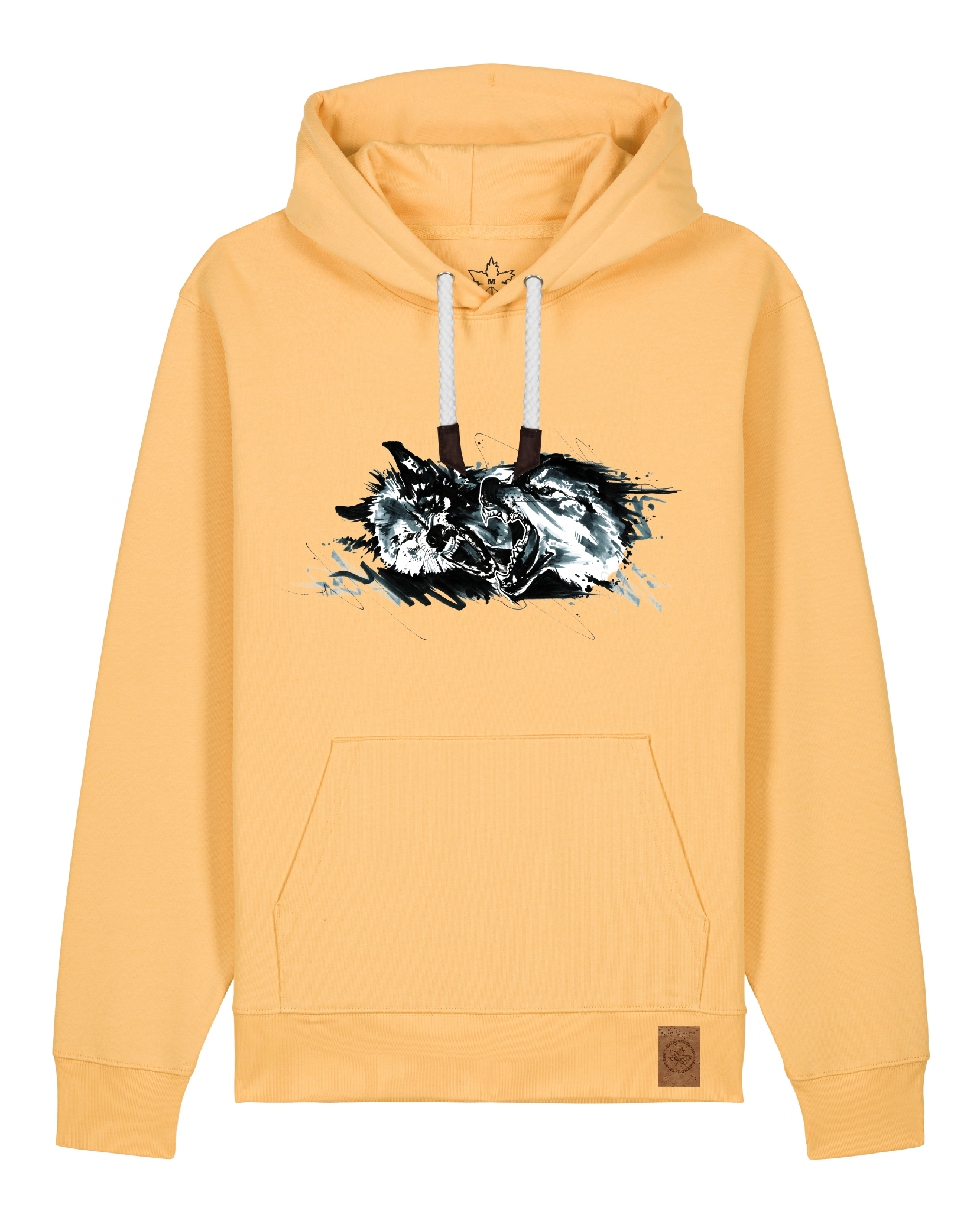 bio-unisex-medium fit-hoodie-turf master-stsu177-senfkorn-weiße kordel-front