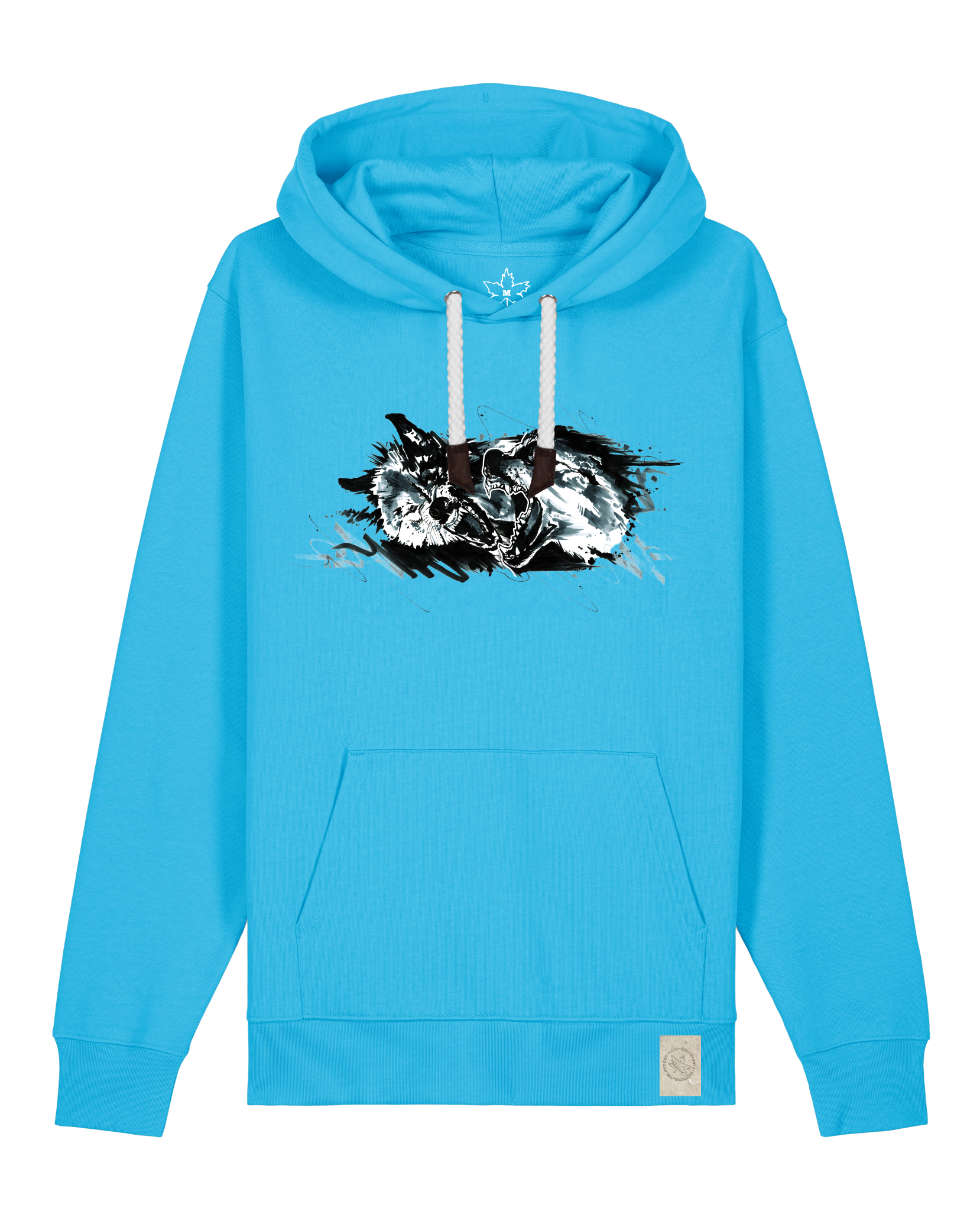 bio-unisex-medium fit-hoodie-turf master-stsu177-wasserblau-weiße kordel-front