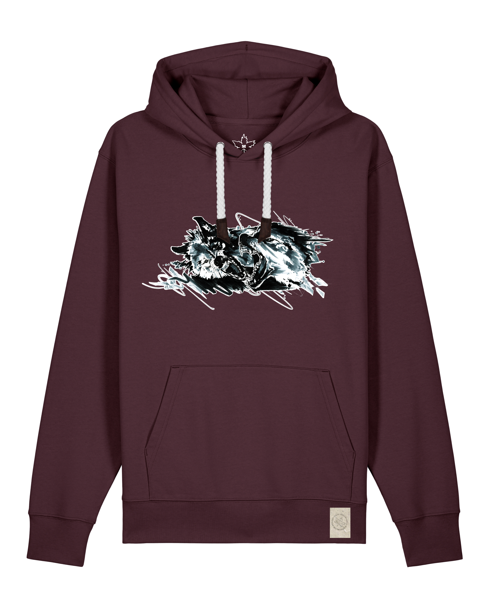 bio-unisex-medium fit-hoodie-turf master-stsu177-zartbitter-weiße kordel-front