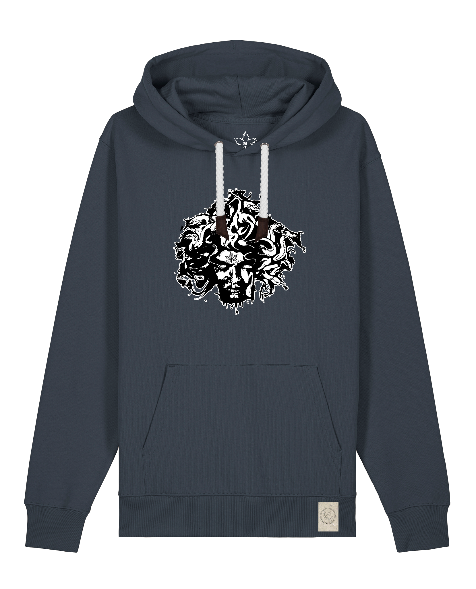 bio-unisex-medium fit-hoodie-under oracle-stsu177-blaubeernacht-weiße kordel-front