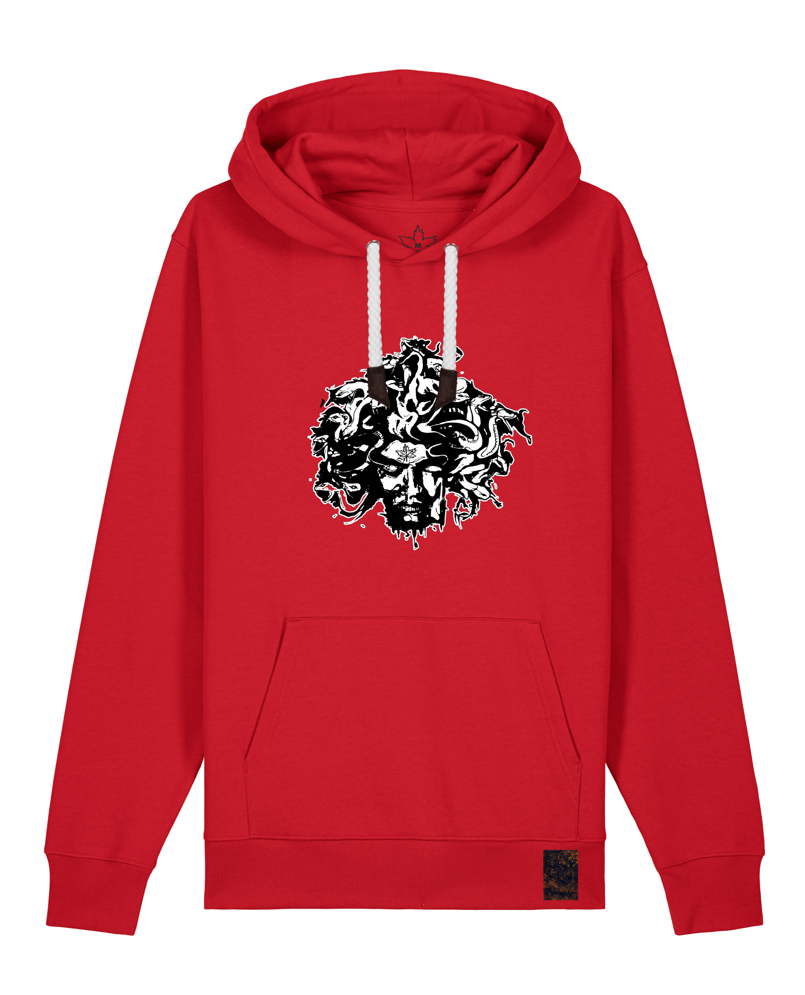 bio-unisex-medium fit-hoodie-under oracle-stsu177-erdbeere-weiße kordel-front