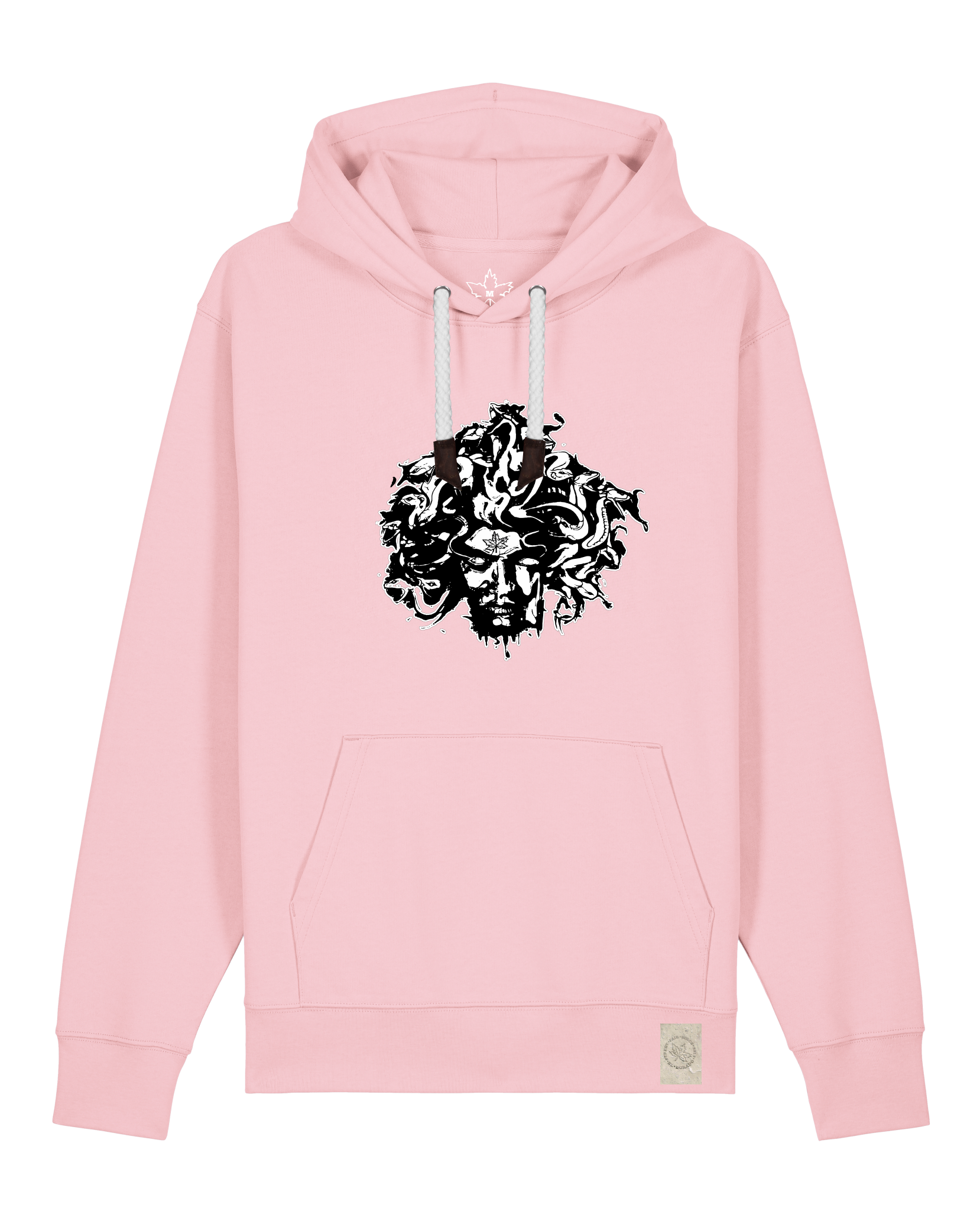 bio-unisex-medium fit-hoodie-under oracle-stsu177-flamingo-weiße kordel-front