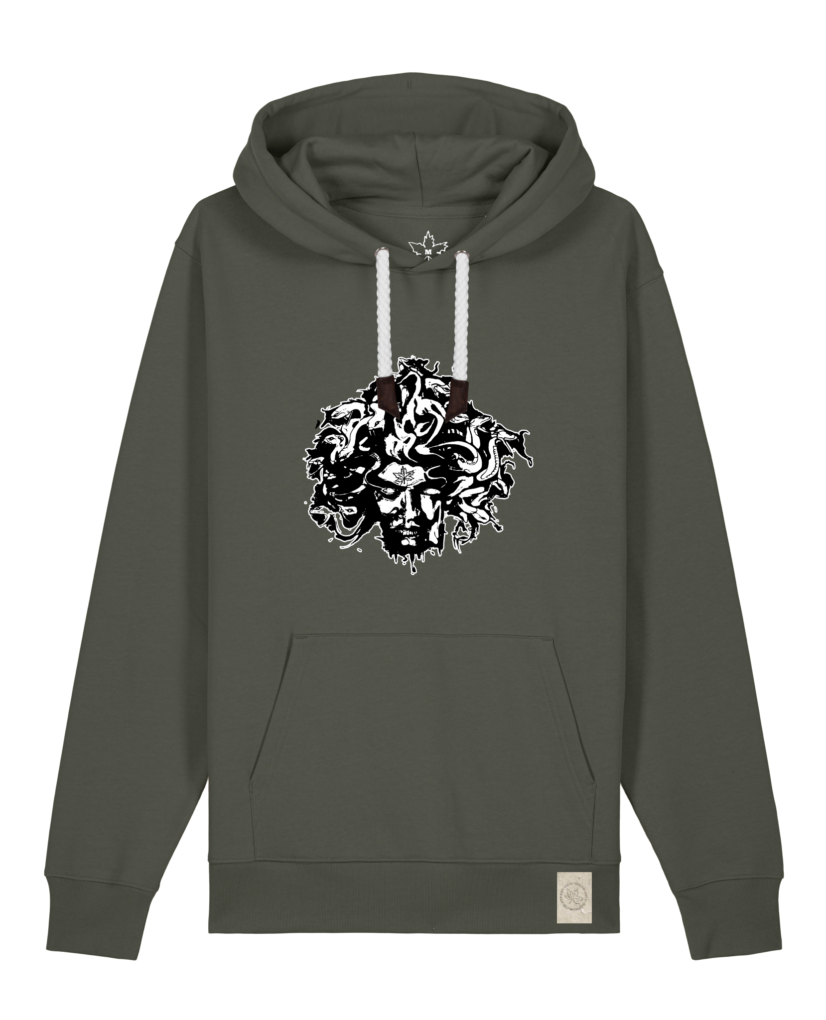 bio-unisex-medium fit-hoodie-under oracle-stsu177-grunkohl-weiße kordel-front