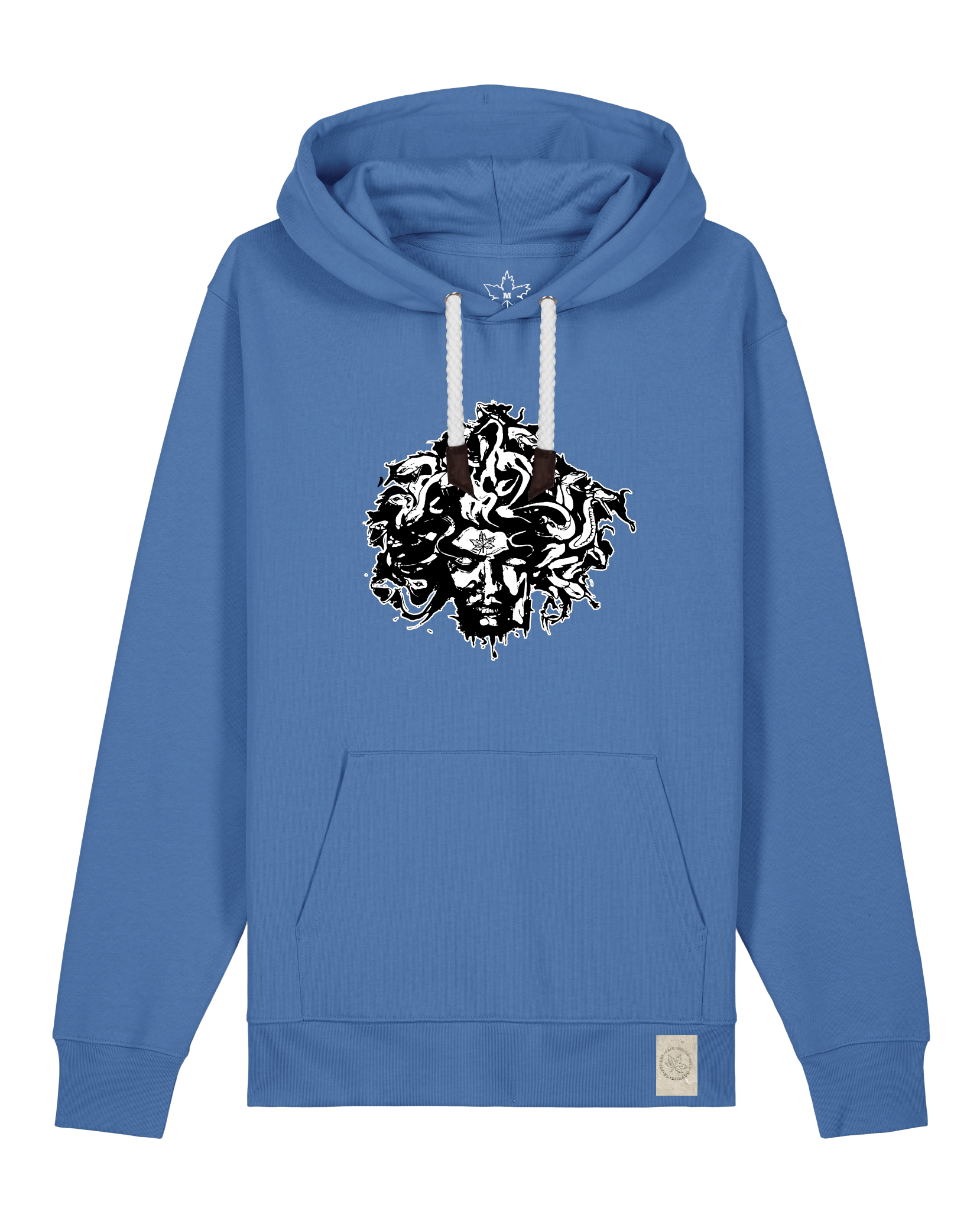 bio-unisex-medium fit-hoodie-under oracle-stsu177-hortensie-weiße kordel-front