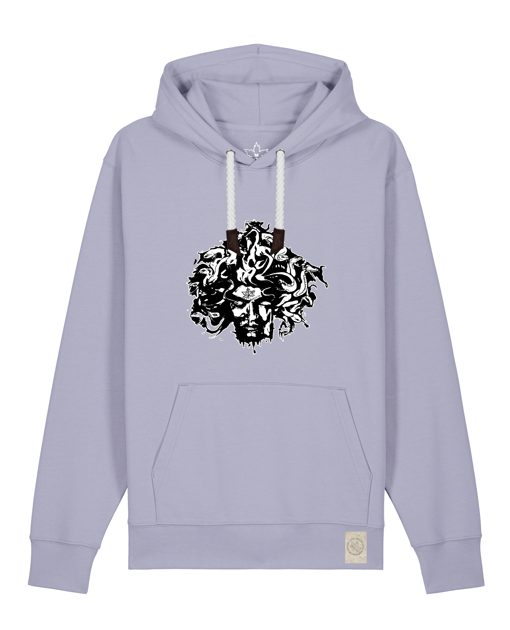 bio-unisex-medium fit-hoodie-under oracle-stsu177-lavender-weiße kordel-front