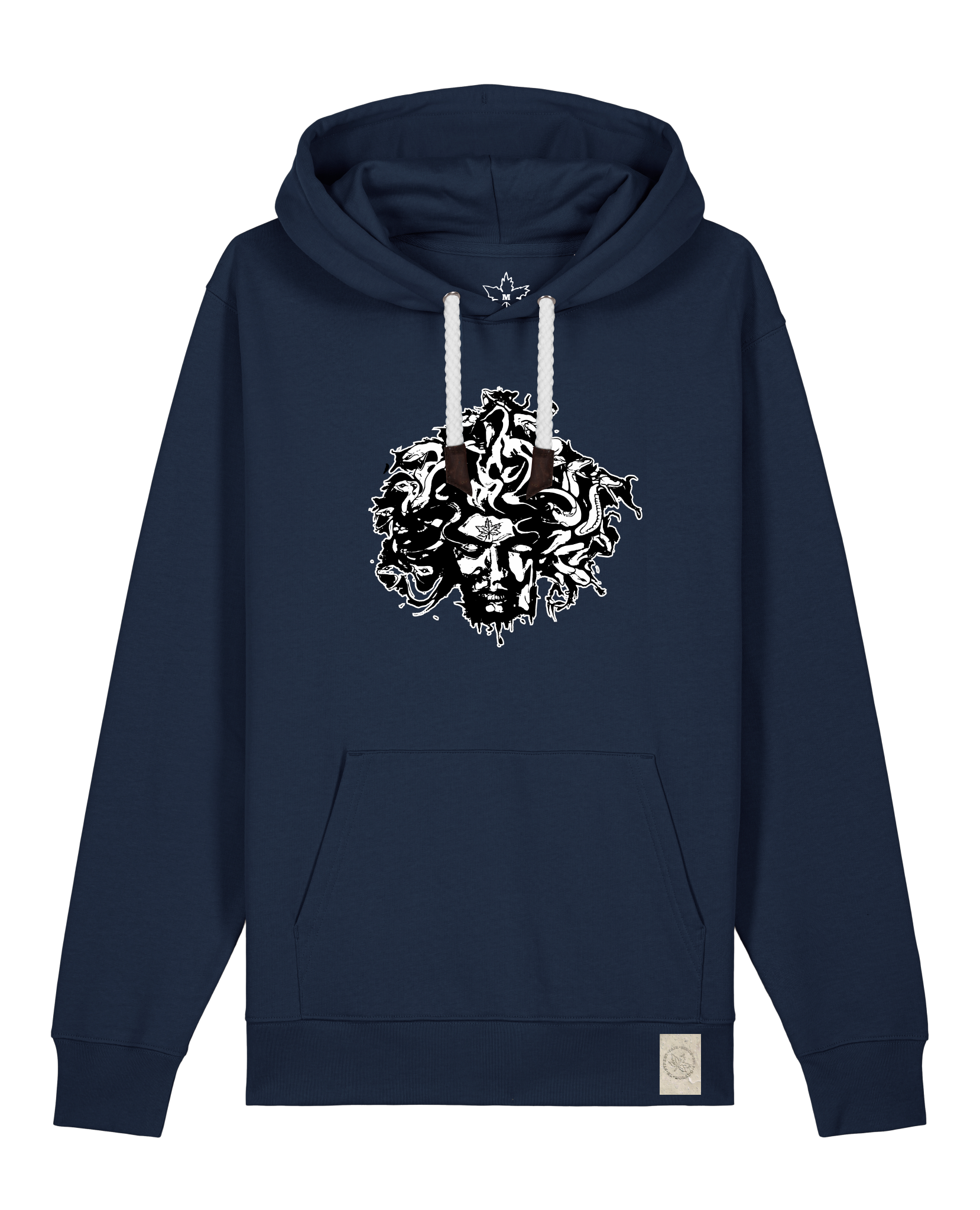 bio-unisex-medium fit-hoodie-under oracle-stsu177-marine-weiße kordel-front