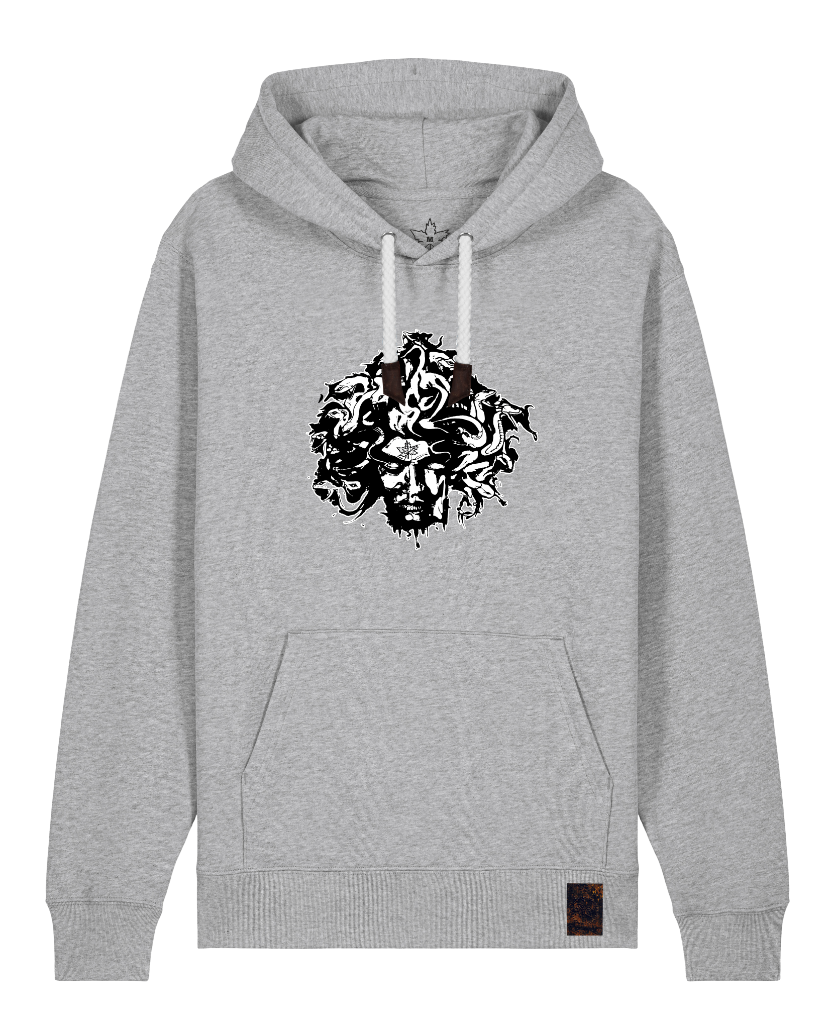 bio-unisex-medium fit-hoodie-under oracle-stsu177-mausgrau-weiße kordel-front