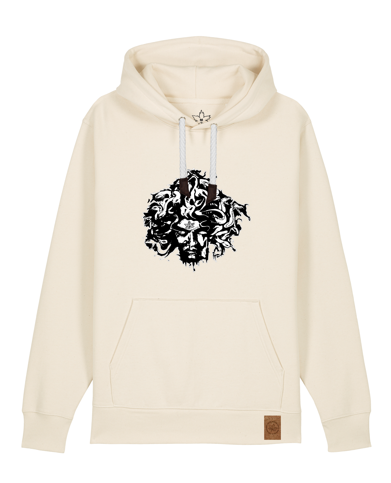 bio-unisex-medium fit-hoodie-under oracle-stsu177-natur-weiße kordel-front