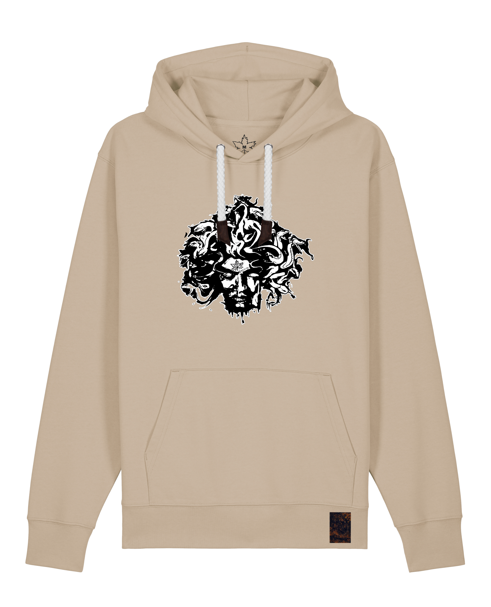 bio-unisex-medium fit-hoodie-under oracle-stsu177-treibsand-weiße kordel-front