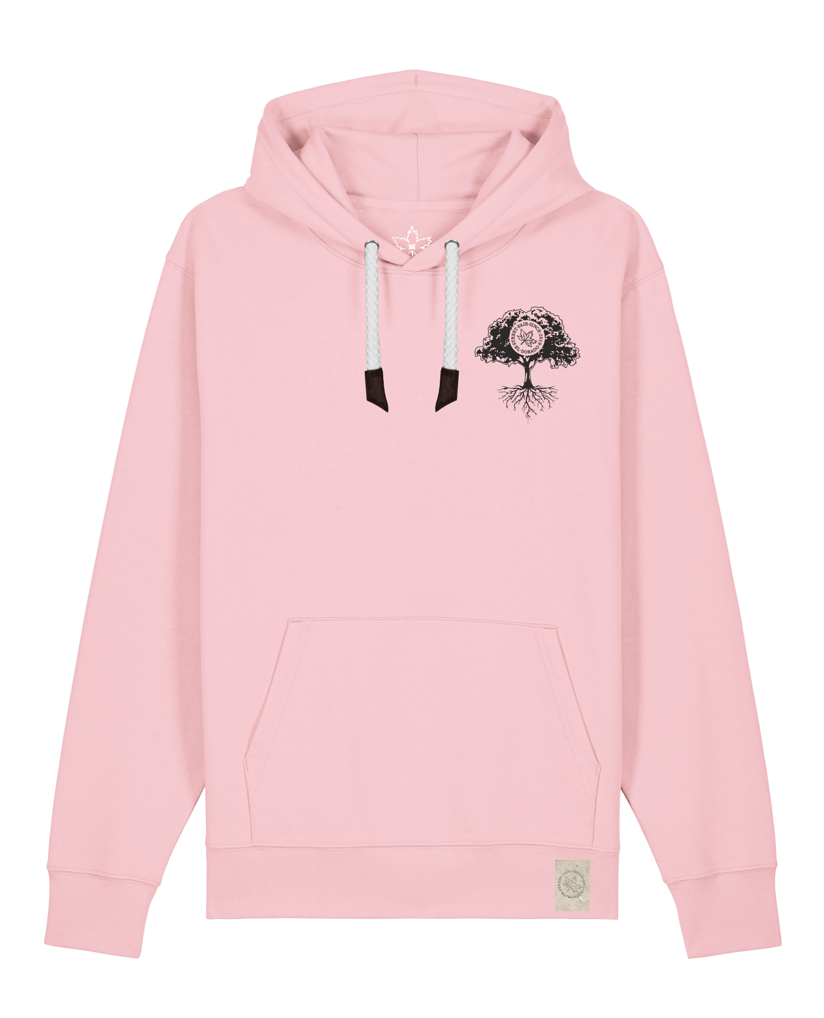 bio-unisex-medium fit-hoodie-verstecken (backprint)-stsu177-flamingo-weiße kordel-front