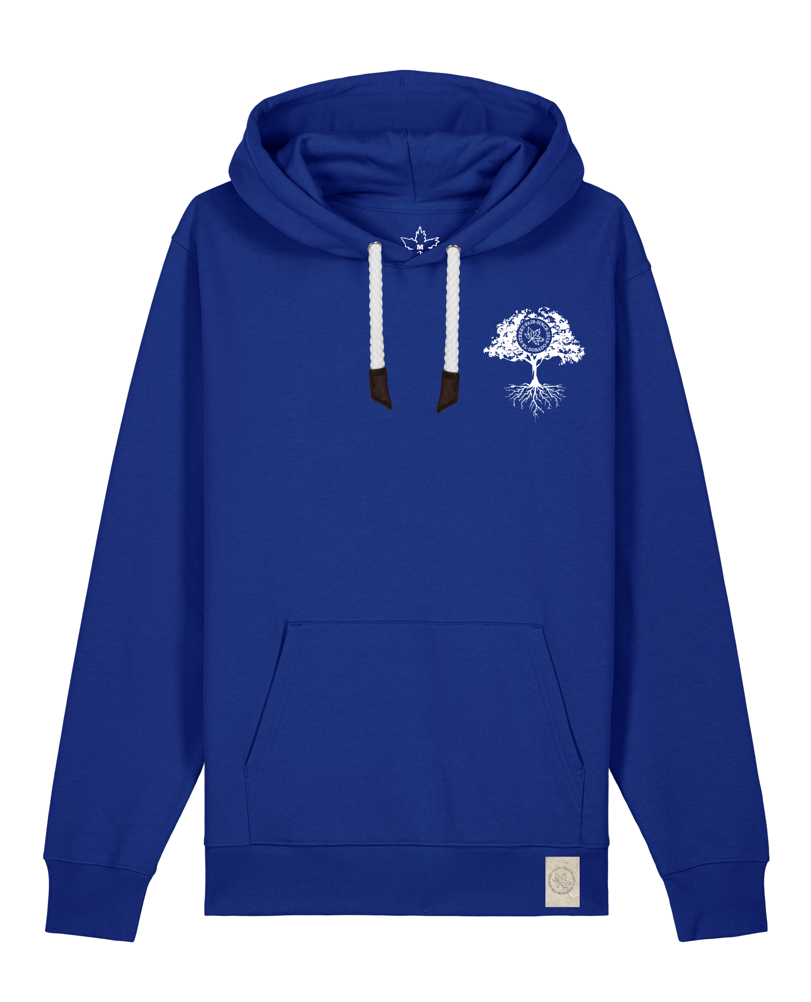 bio-unisex-medium fit-hoodie-verstecken (backprint)-stsu177-kornblume-weiße kordel-front