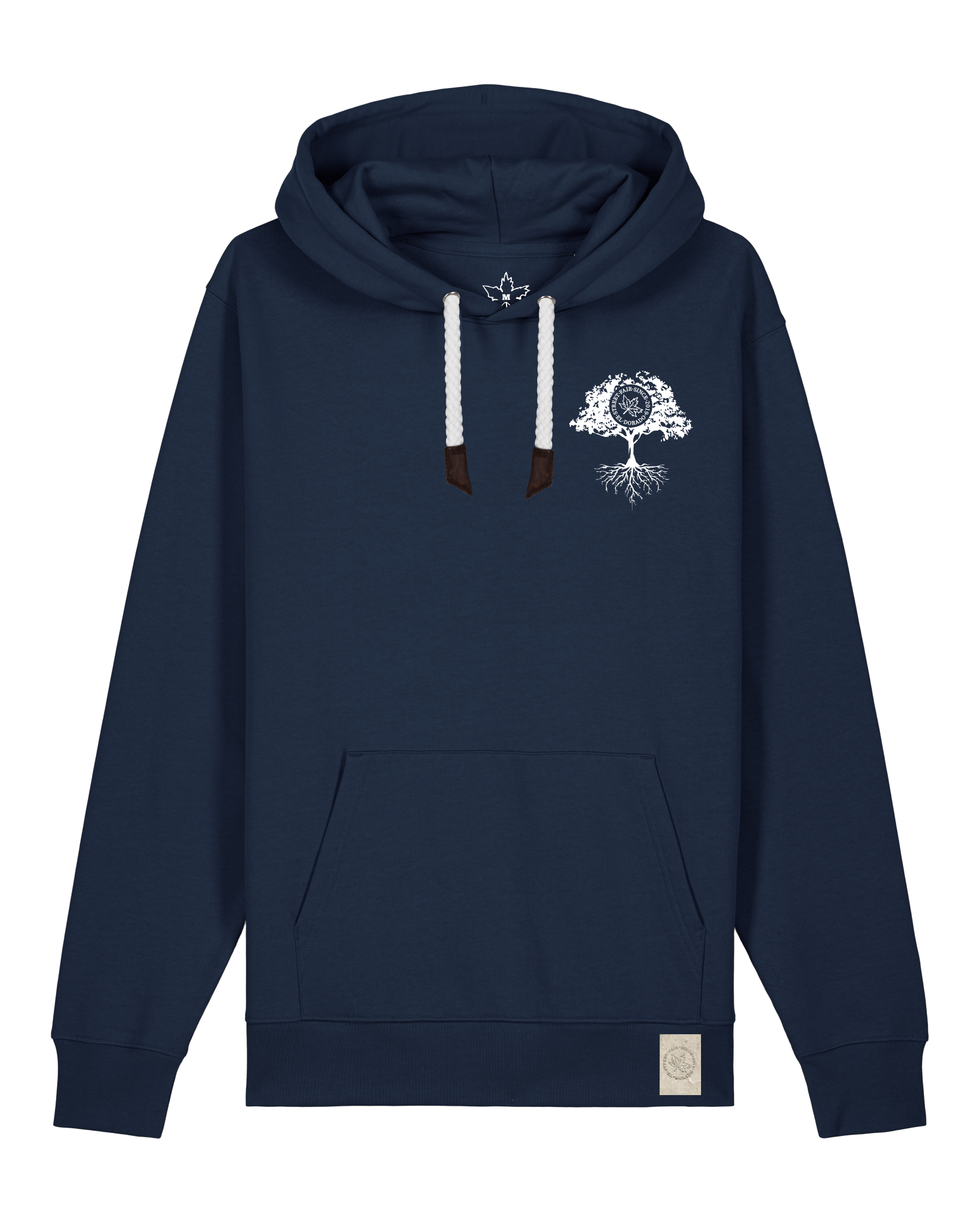 bio-unisex-medium fit-hoodie-verstecken (backprint)-stsu177-marine-weiße kordel-front