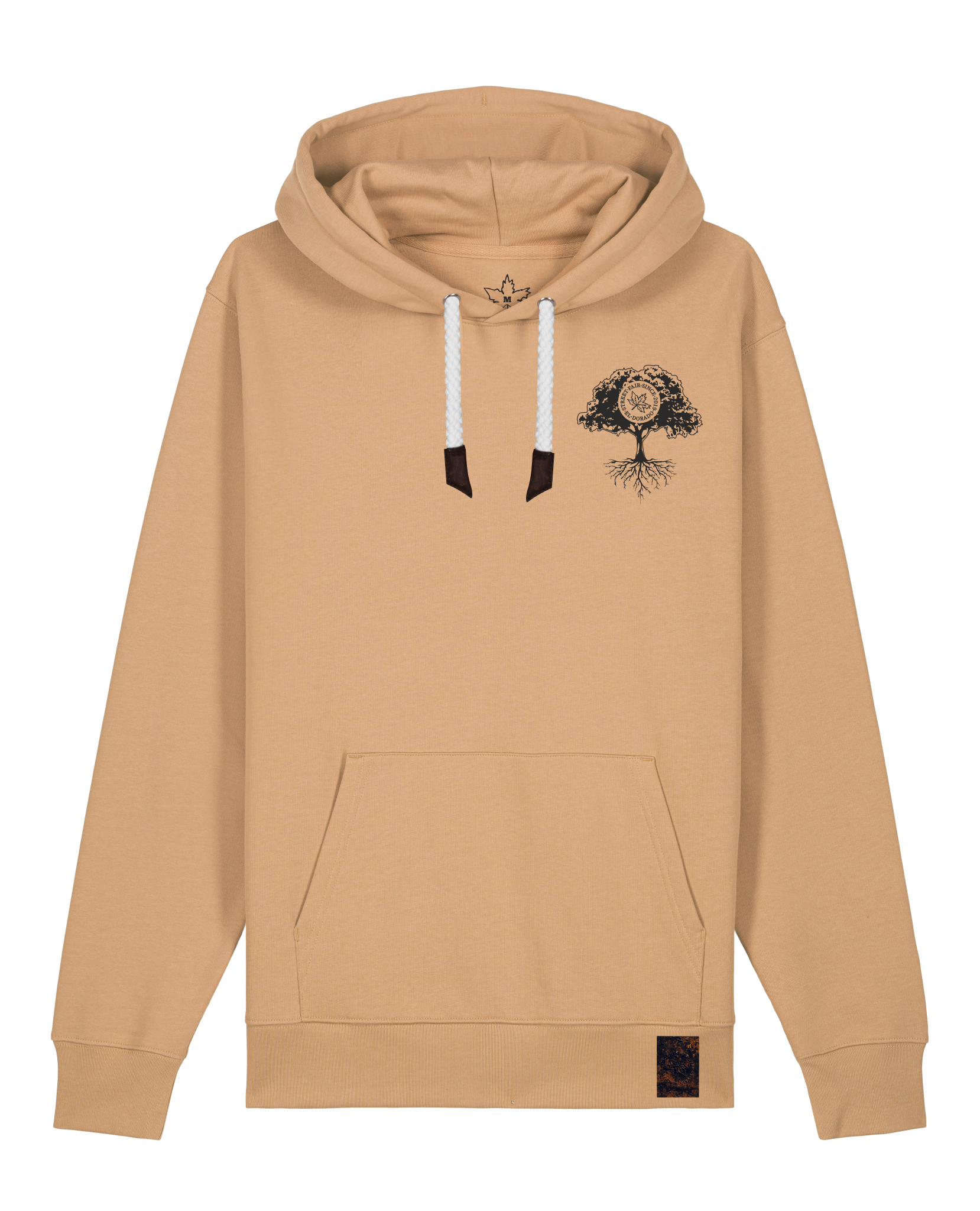 bio-unisex-medium fit-hoodie-verstecken (backprint)-stsu177-meersand-weiße kordel-front
