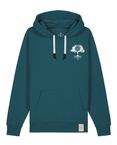 bio-unisex-medium fit-hoodie-verstecken (backprint)-stsu177-nordmanntanne-weiße kordel-front