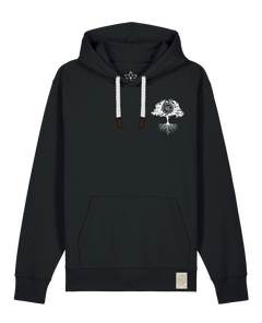 bio-unisex-medium fit-hoodie-verstecken (backprint)-stsu177-schwarz-weiße kordel-front