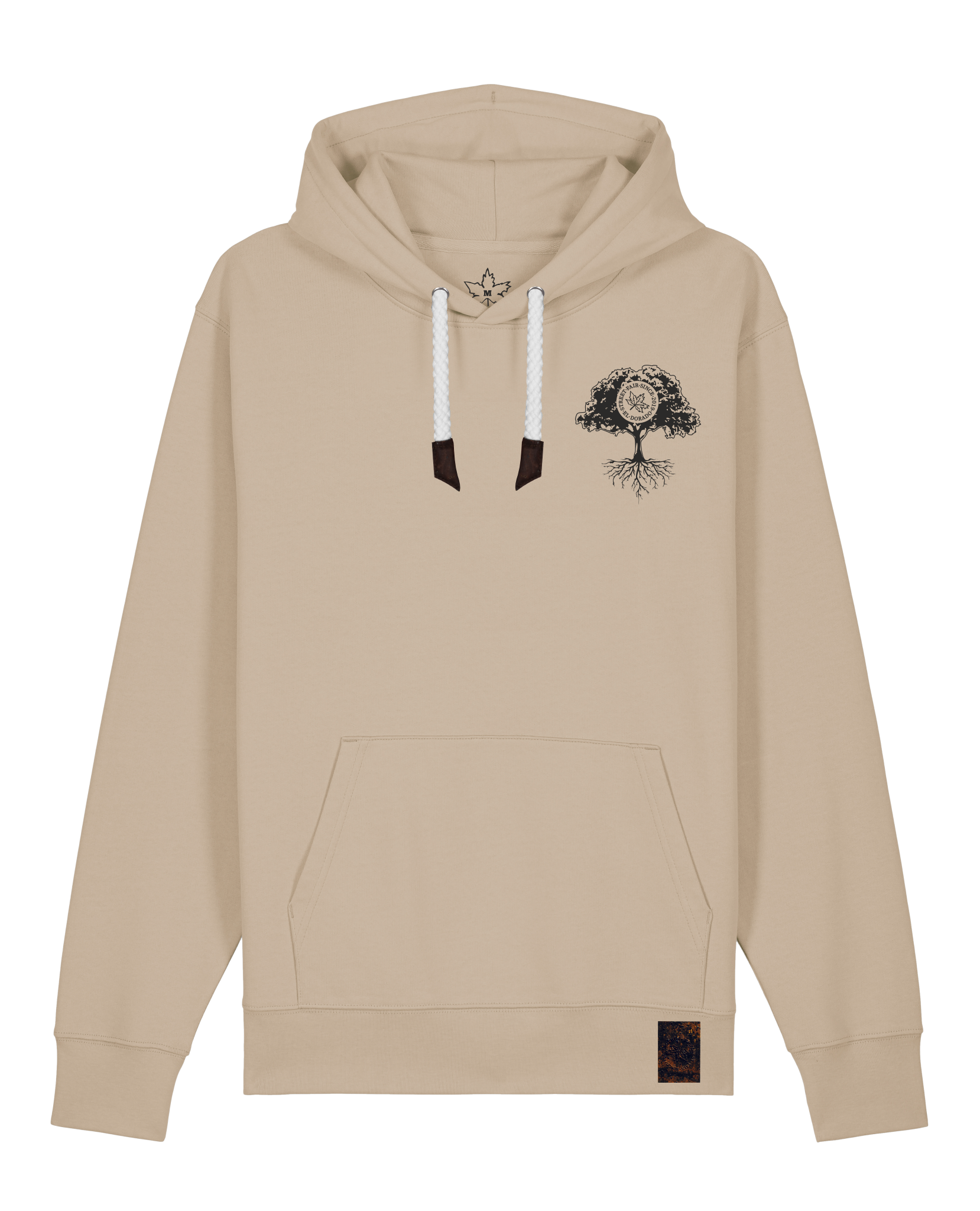 bio-unisex-medium fit-hoodie-verstecken (backprint)-stsu177-treibsand-weiße kordel-front