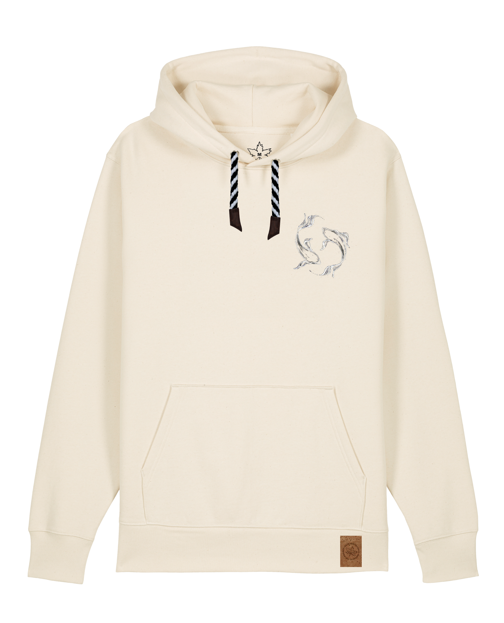 bio-unisex-medium fit-hoodie-wal (backprint)-stsu177-natur-sw kordel-front