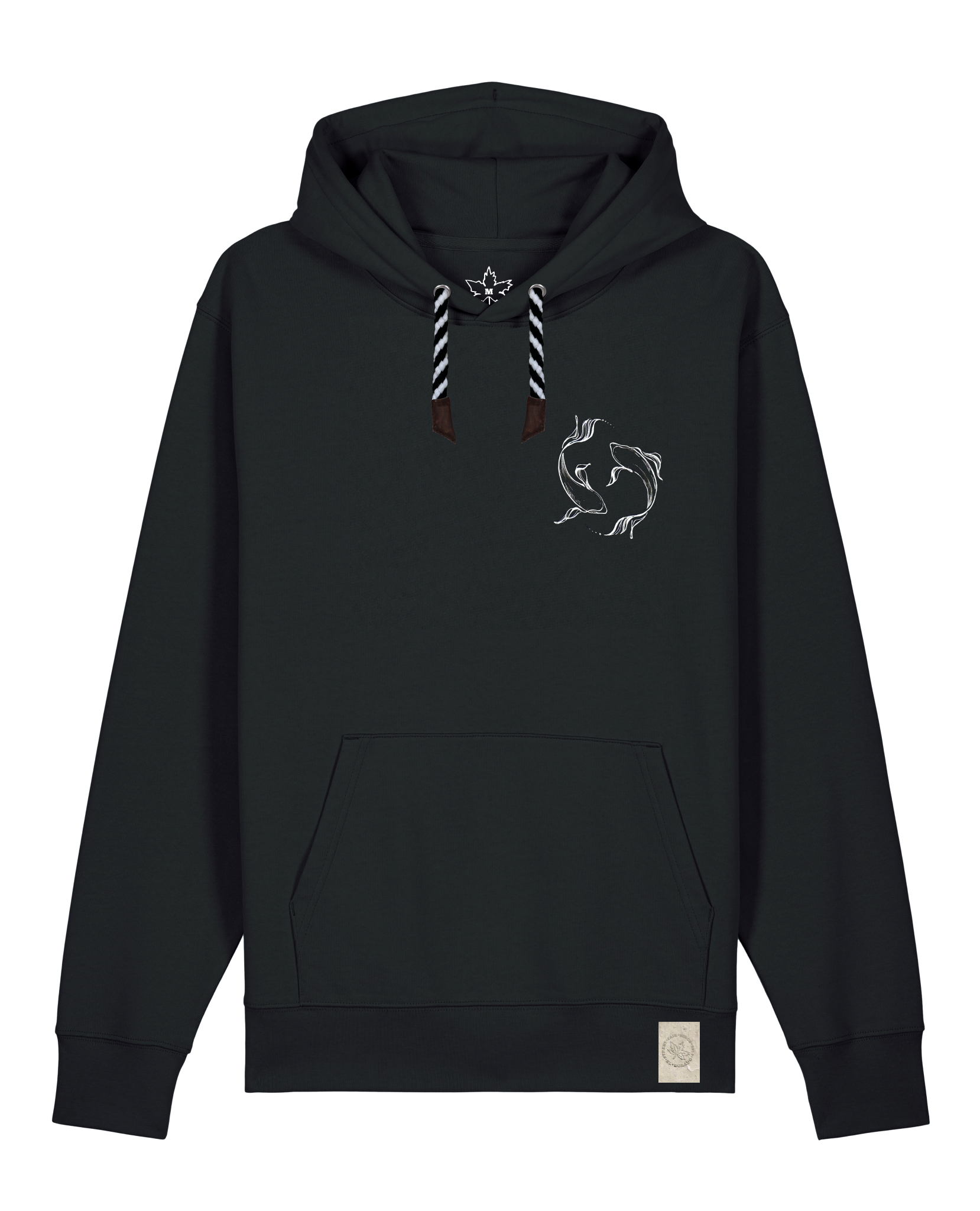bio-unisex-medium fit-hoodie-wal (backprint)-stsu177-schwarz-sw kordel-front