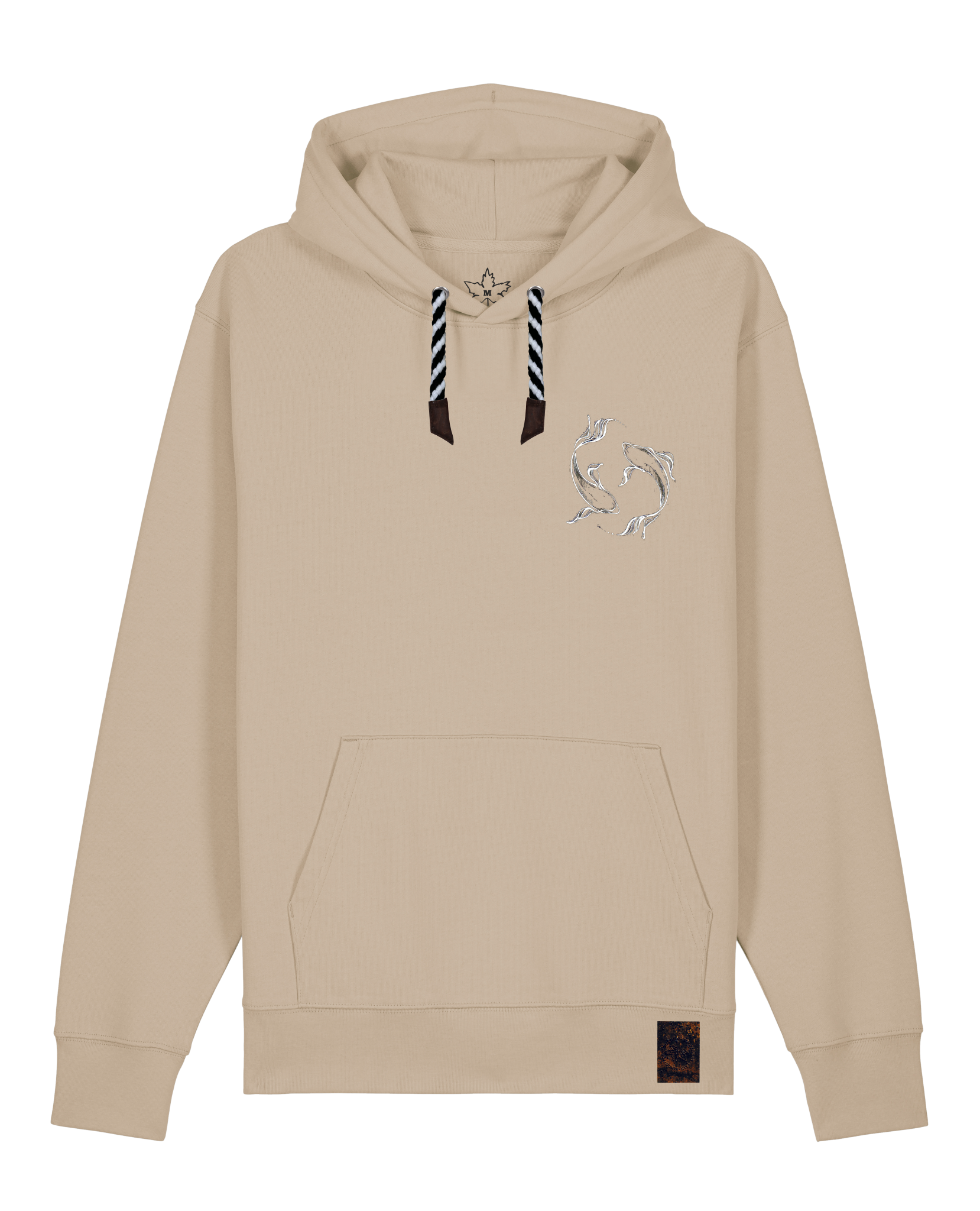 bio-unisex-medium fit-hoodie-wal (backprint)-stsu177-treibsand-sw kordel-front