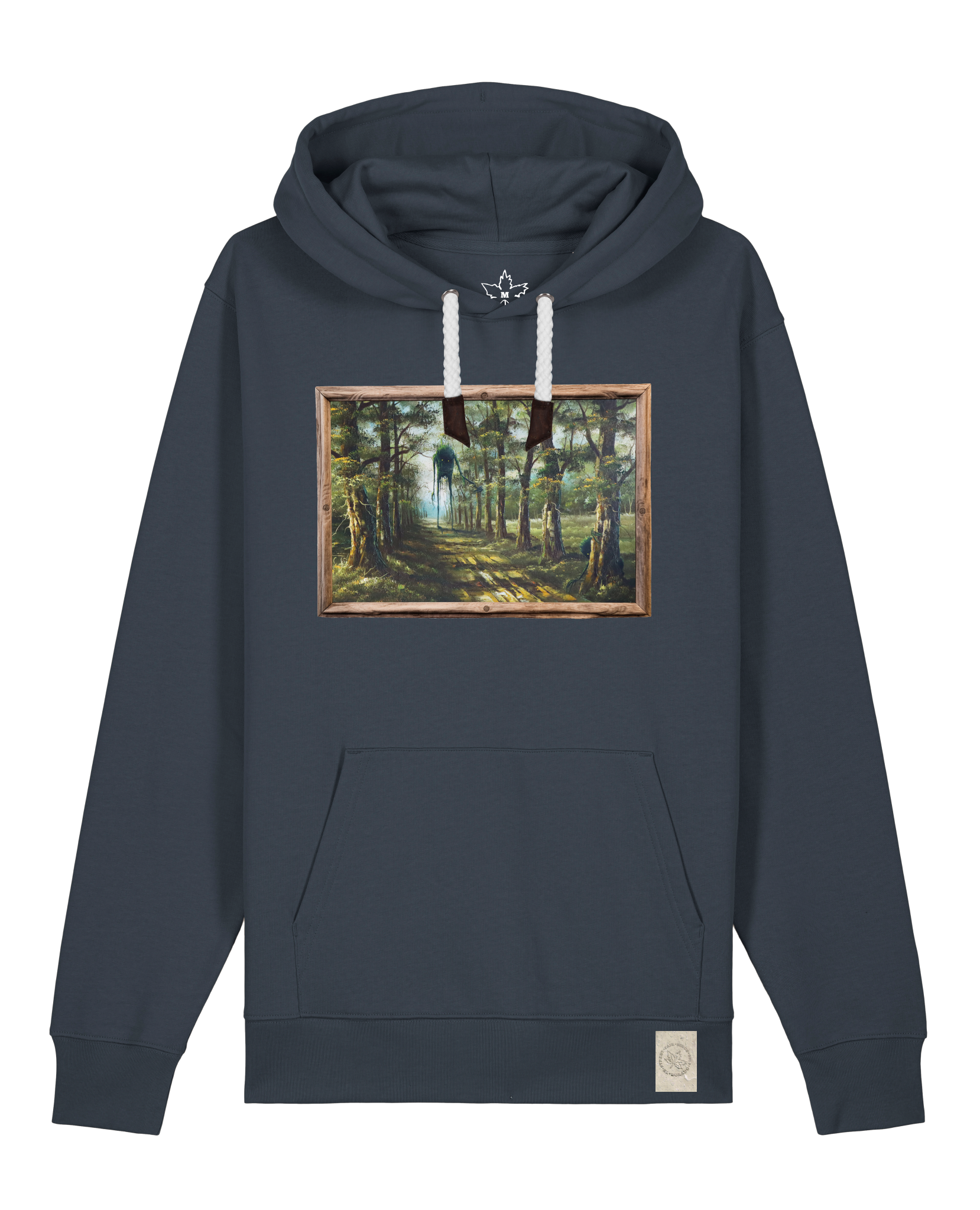 bio-unisex-medium fit-hoodie-wandertag-stsu177-blaubeernacht-weiße kordel-front